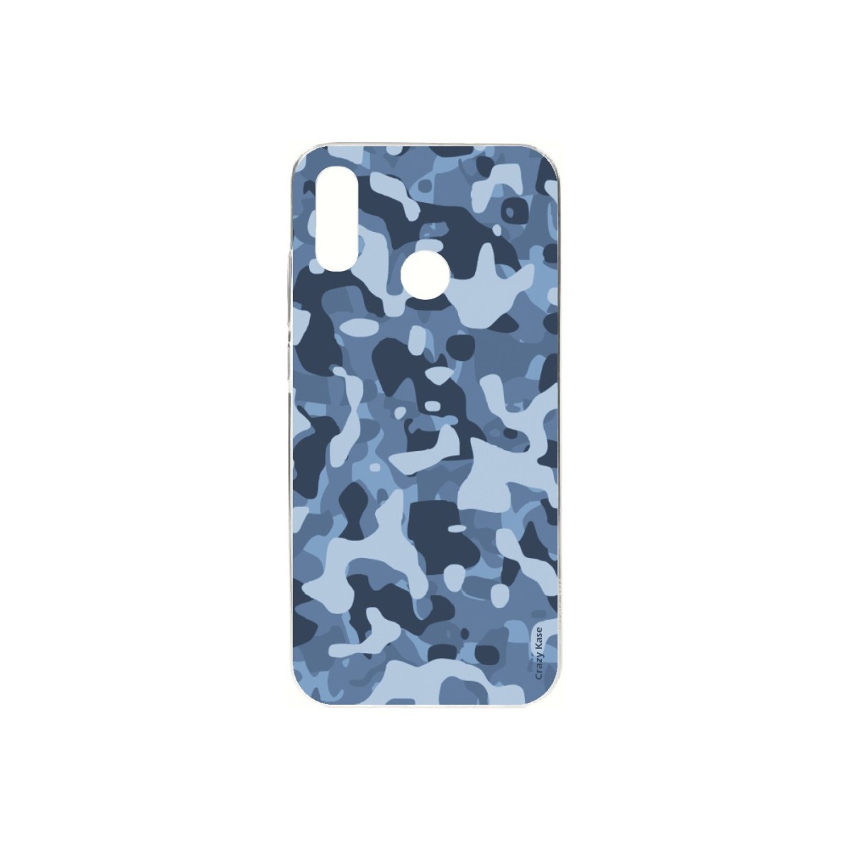 Coque Huawei P Smart 2019 souple Camouflage militaire bleu Crazy Kase