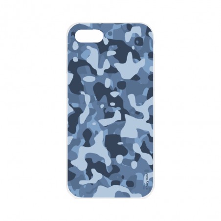 Coque iPhone 8 souple Camouflage militaire bleu Crazy Kase