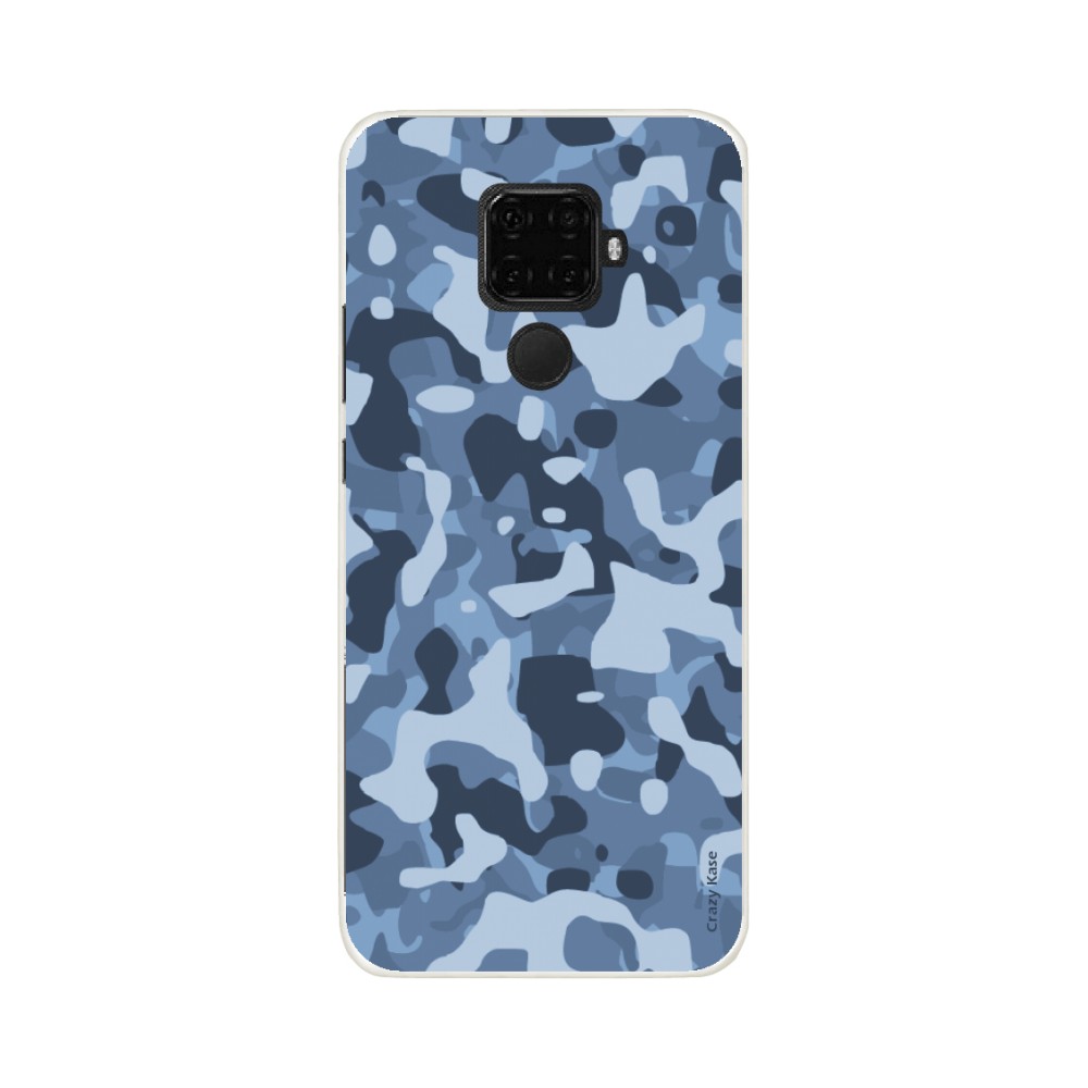 Coque Huawei Mate 30 Lite souple Camouflage militaire bleu Crazy Kase