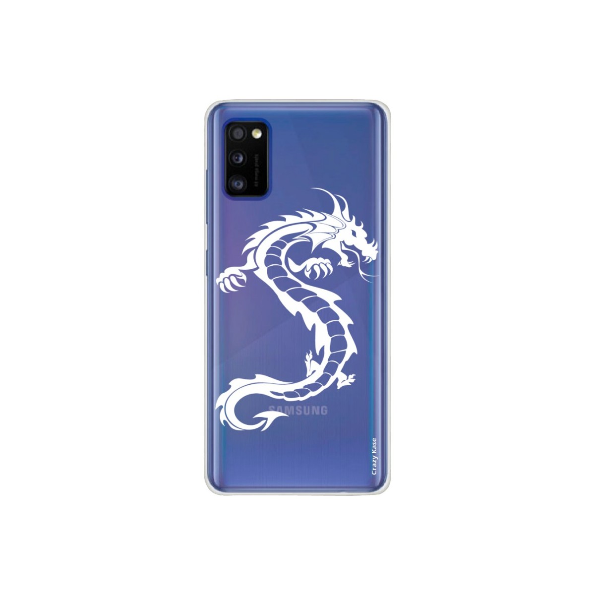 Coque pour Samsung Galaxy A41 souple Dragon blanc Crazy Kase