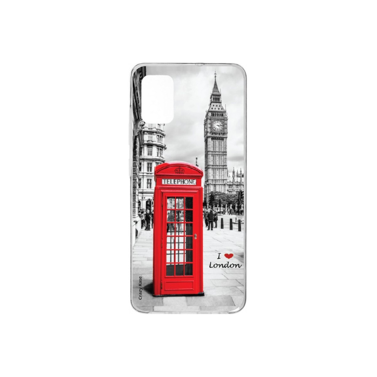 Coque pour Samsung Galaxy A41 souple I love London Crazy Kase