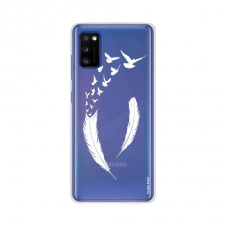 Coque pour Samsung Galaxy A41 souple Plume et envol d'oiseaux Crazy Kase
