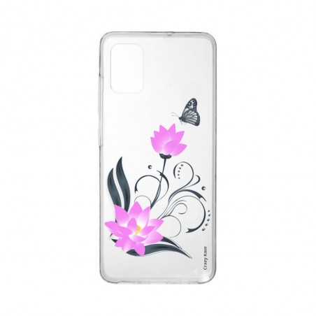 Coque Samsung Galaxy A41 souple Fleur de lotus et papillon Crazy Kase