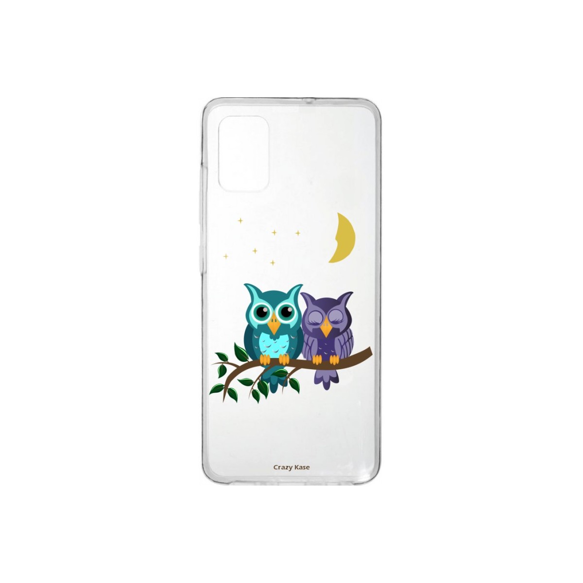 Coque Samsung Galaxy A41 souple Chouettes au clair de lune Crazy Kase