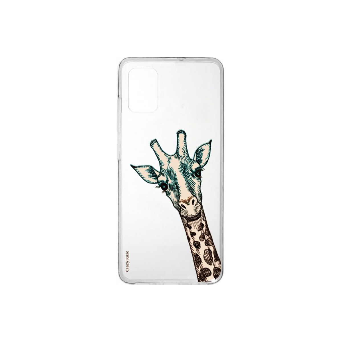 Coque Samsung Galaxy A41 souple Tête de Girafe Crazy Kase