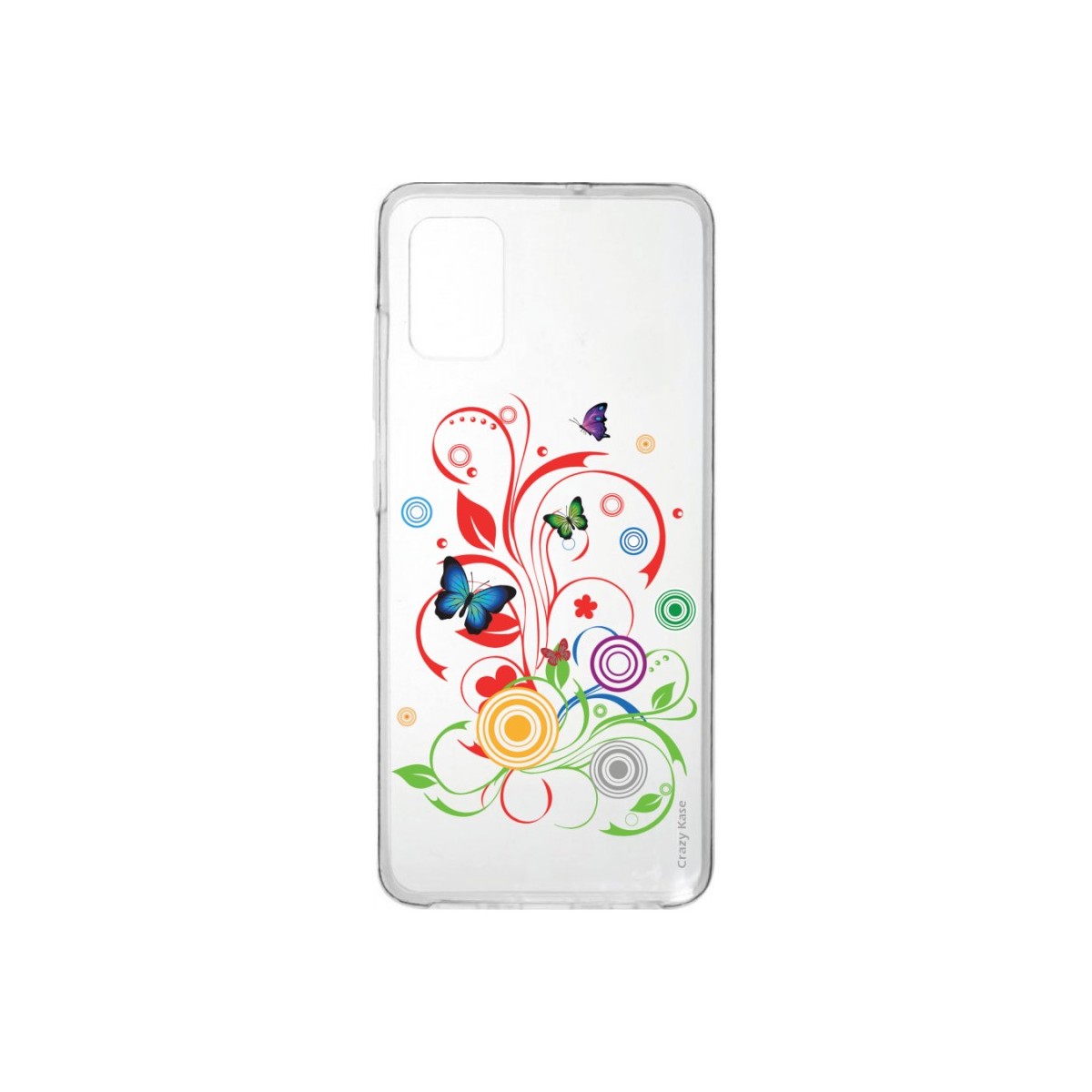 Coque Samsung Galaxy A41 souple Papillons et Cercles Crazy Kase