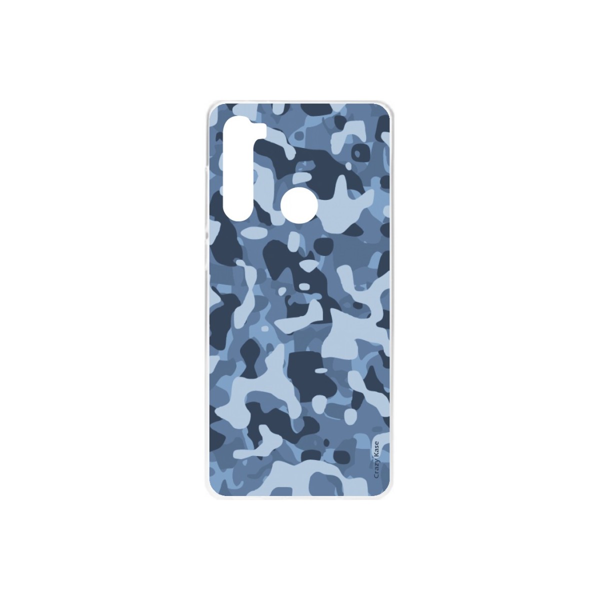Coque Xiaomi Redmi Note 8 souple Camouflage militaire bleu Crazy Kase