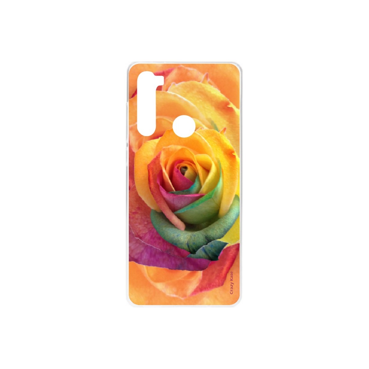 Coque Xiaomi Redmi Note 8 souple Rose fleur colorée Crazy Kase