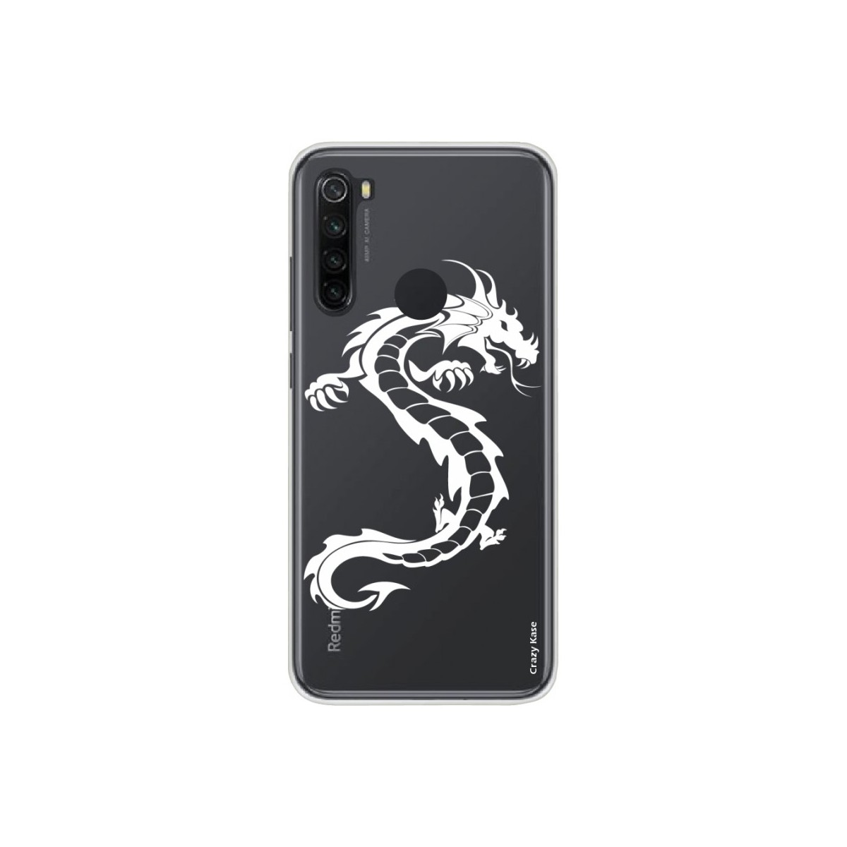 Coque Xiaomi Redmi Note 8 souple Dragon blanc Crazy Kase