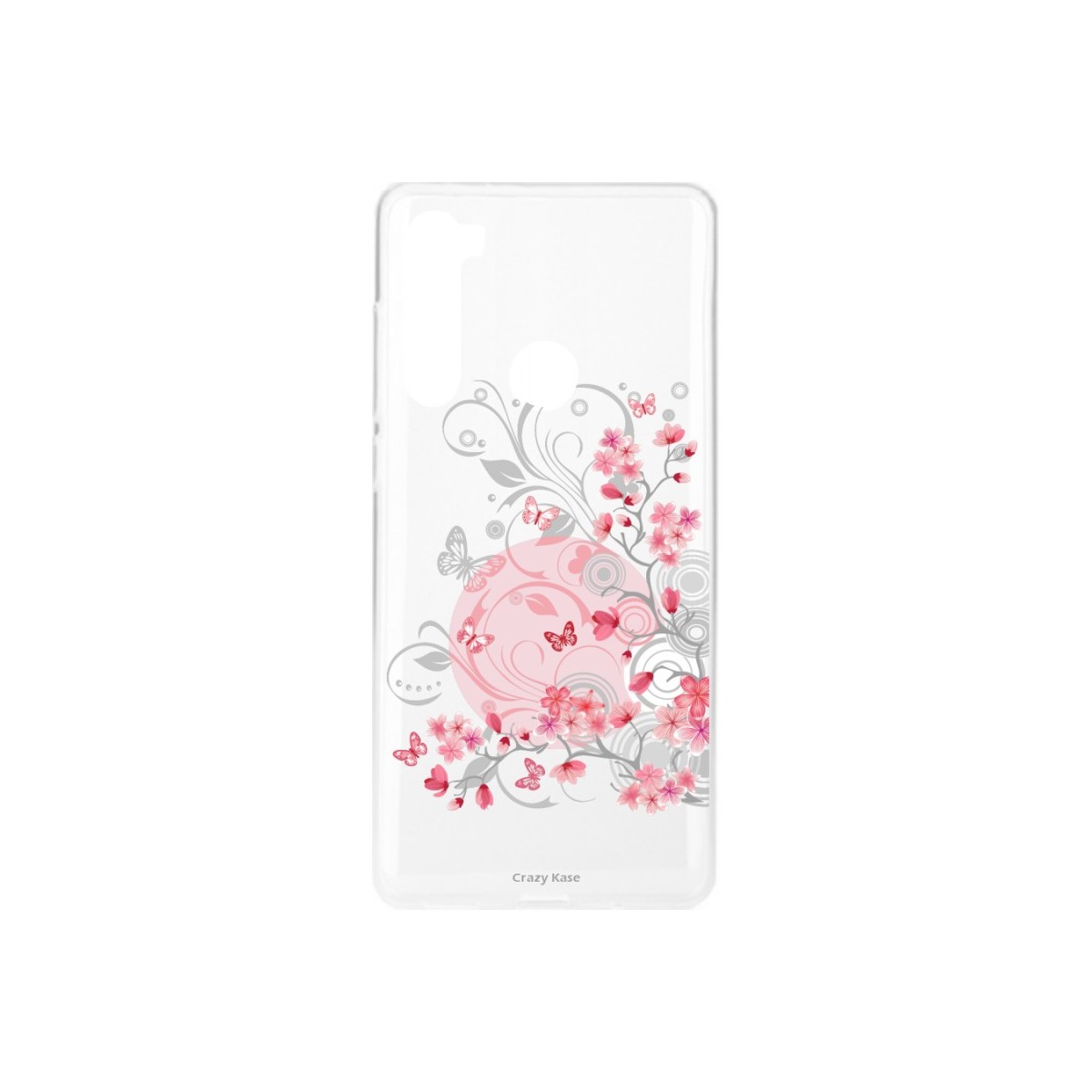 Coque Xiaomi Redmi Note 8 souple Fleur et papillon Crazy Kase