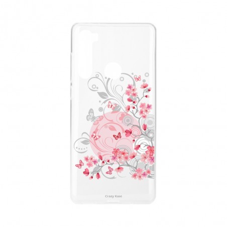 Coque Xiaomi Redmi Note 8 souple Fleur et papillon Crazy Kase