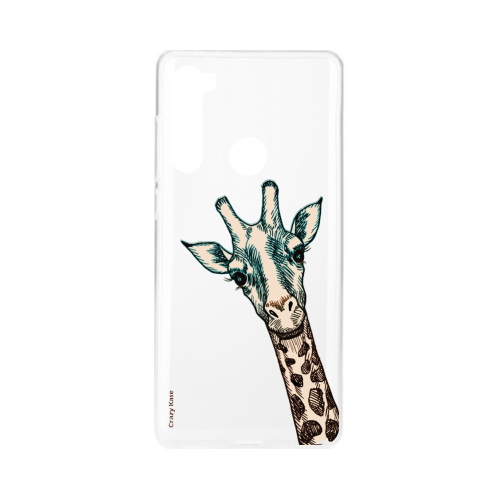 Coque Xiaomi Redmi Note 8 souple Tête de Girafe Crazy Kase