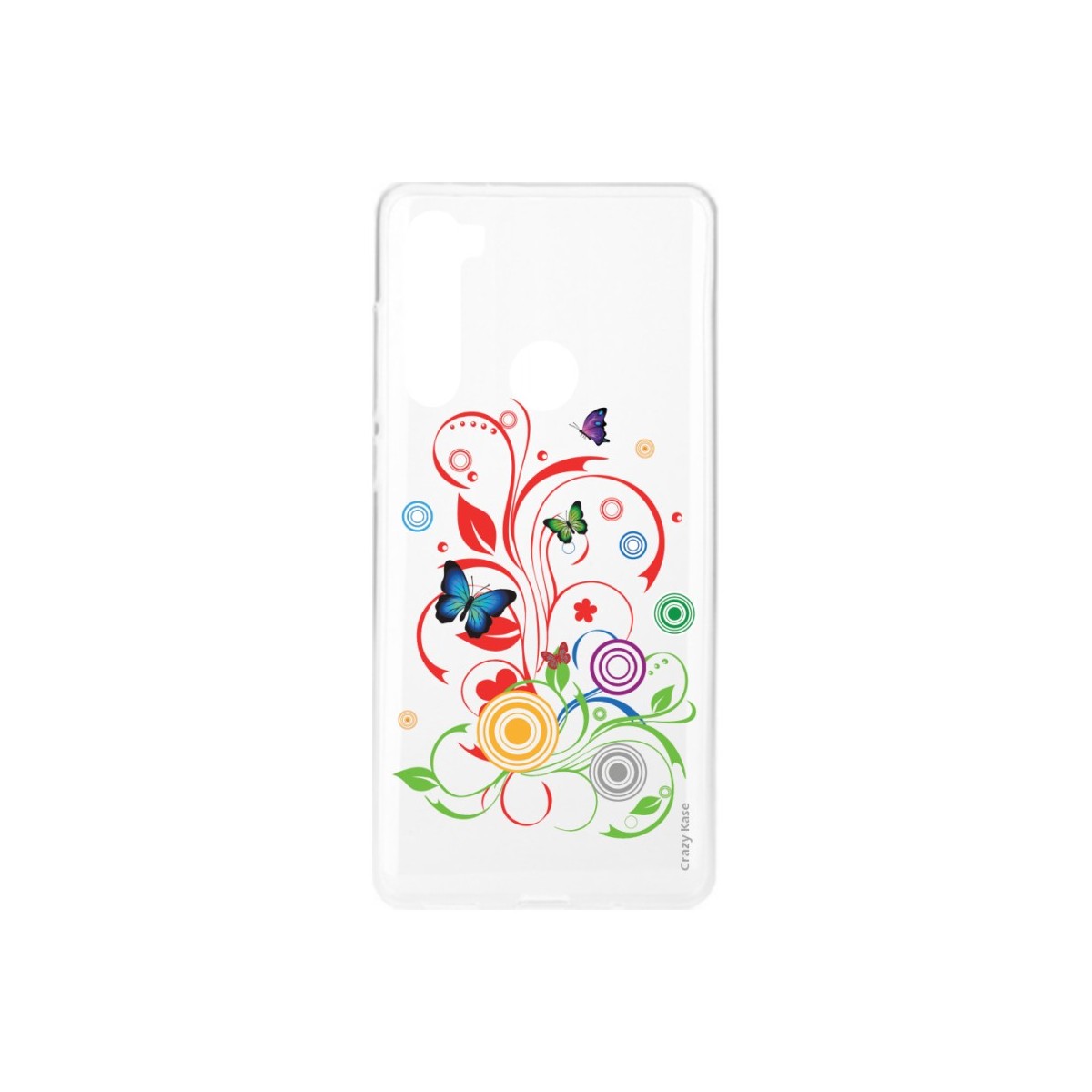 Coque Xiaomi Redmi Note 8 souple Papillons et Cercles Crazy Kase