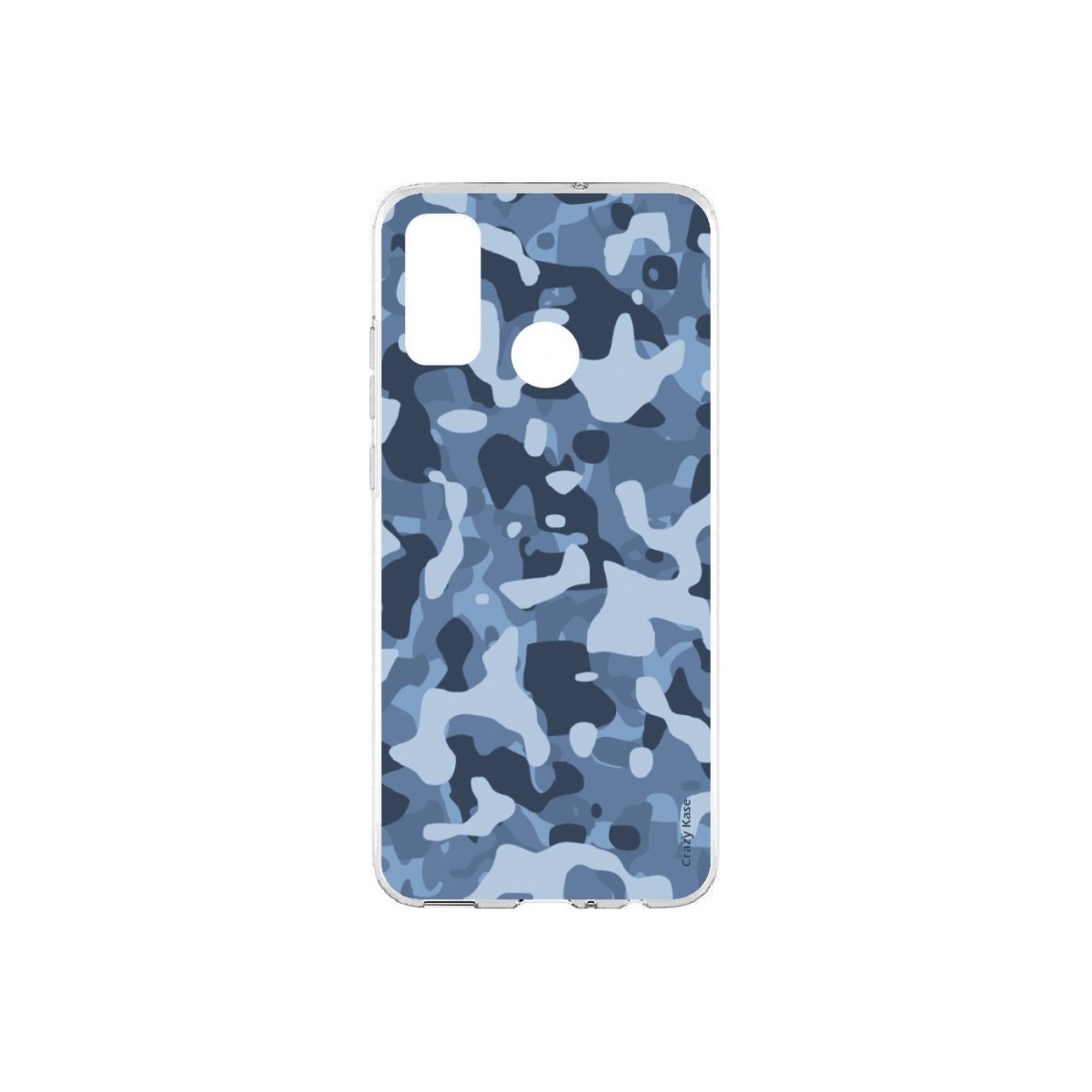 Coque Huawei P Smart 2020 souple Camouflage militaire bleu Crazy Kase