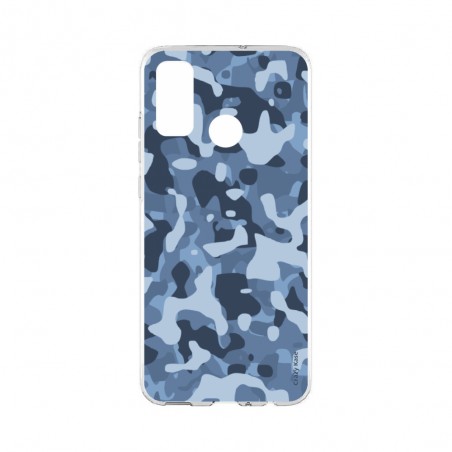 Coque Huawei P Smart 2020 souple Camouflage militaire bleu Crazy Kase