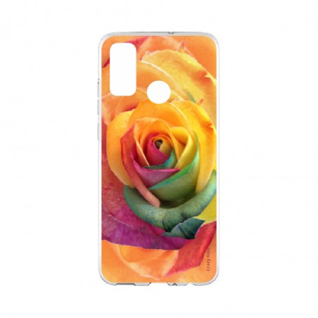 Coque Huawei P Smart 2020 souple Rose fleur colorée Crazy Kase