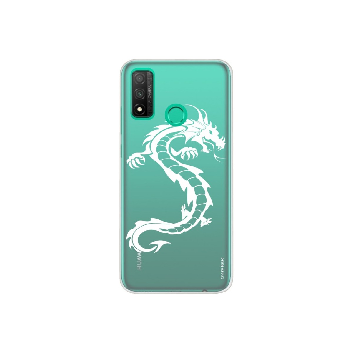 Coque Huawei P Smart 2020 souple Dragon blanc Crazy Kase