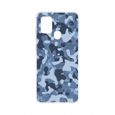 Coque Samsung Galaxy A21s souple Camouflage militaire bleu Crazy Kase