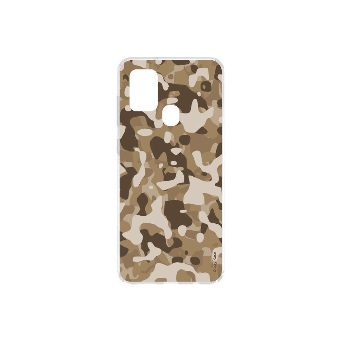 Coque Samsung Galaxy A21s souple Camouflage militaire désert Crazy Kase