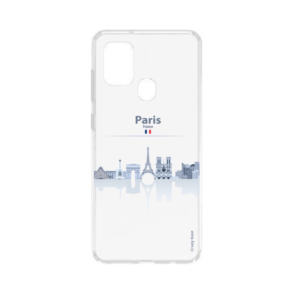 Coque Samsung Galaxy A21s souple Monuments de Paris Crazy Kase