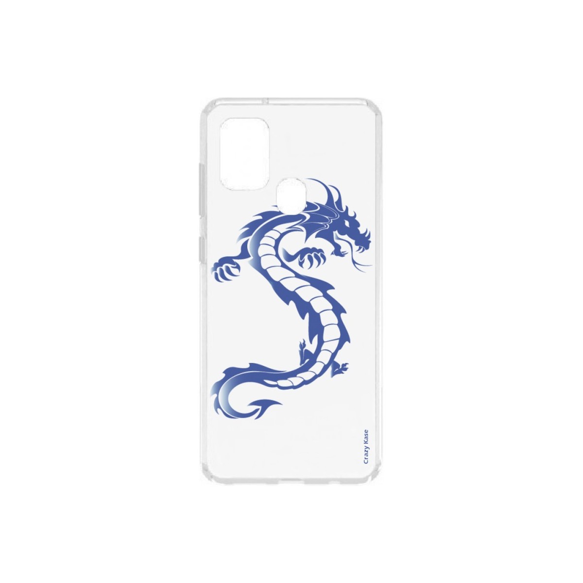 Coque Samsung Galaxy A21s souple Dragon bleu Crazy Kase