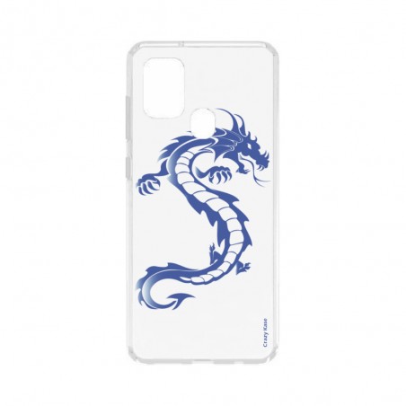Coque Samsung Galaxy A21s souple Dragon bleu Crazy Kase