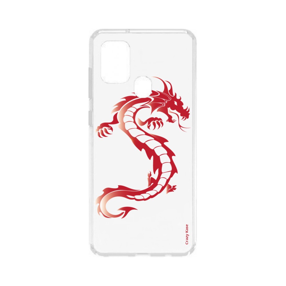 Coque Samsung Galaxy A21s souple Dragon rouge Crazy Kase