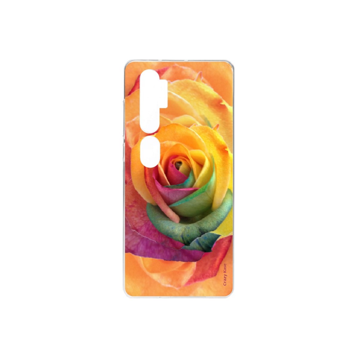 Coque pour Xiaomi Mi Note 10 souple Rose fleur colorée Crazy Kase