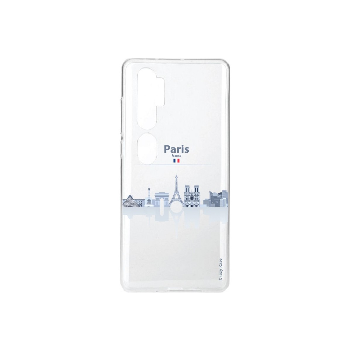 Coque pour Xiaomi Mi Note 10 souple Monuments de Paris Crazy Kase