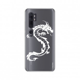 Coque pour Xiaomi Mi Note 10 souple Dragon blanc Crazy Kase