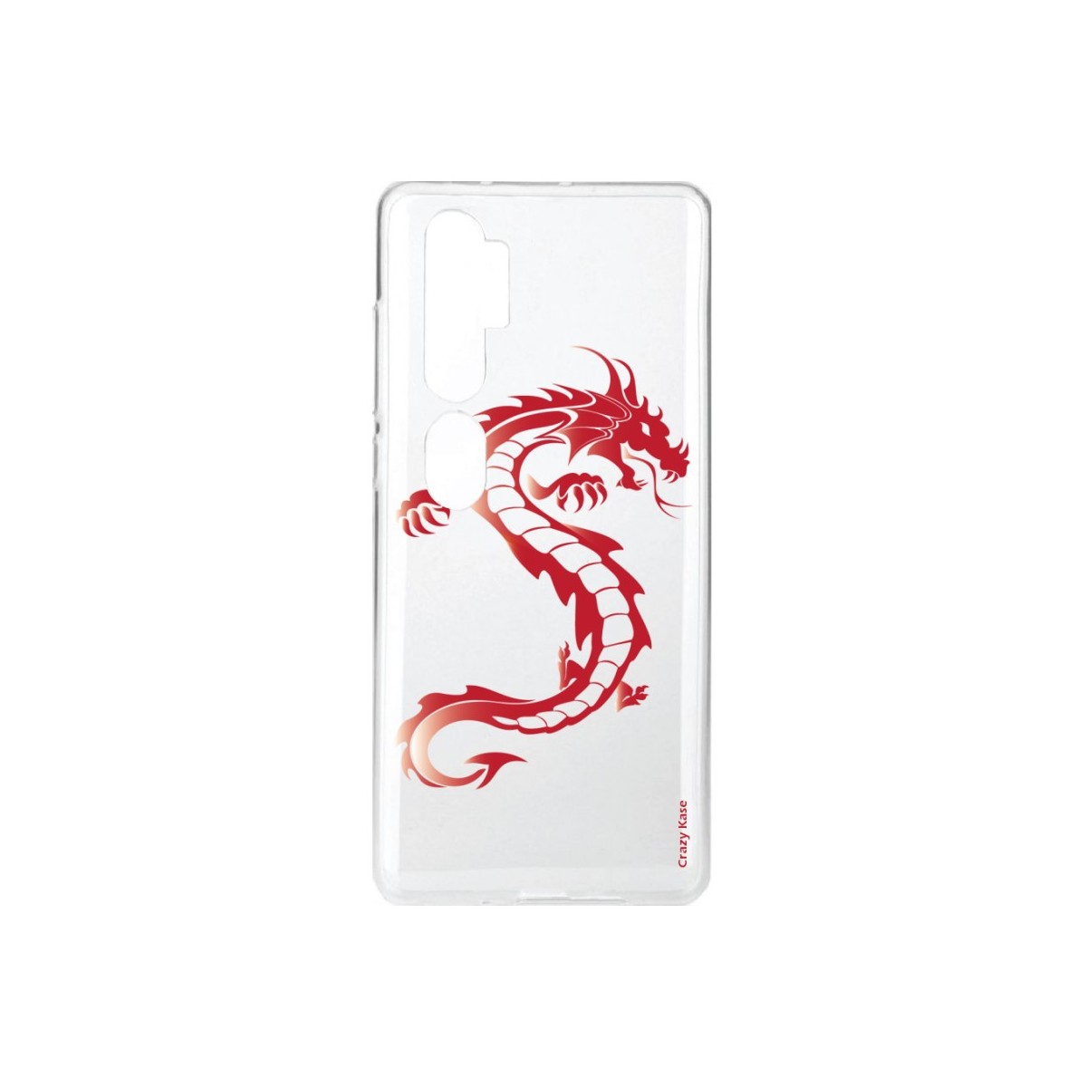 Coque pour Xiaomi Mi Note 10 souple Dragon rouge Crazy Kase