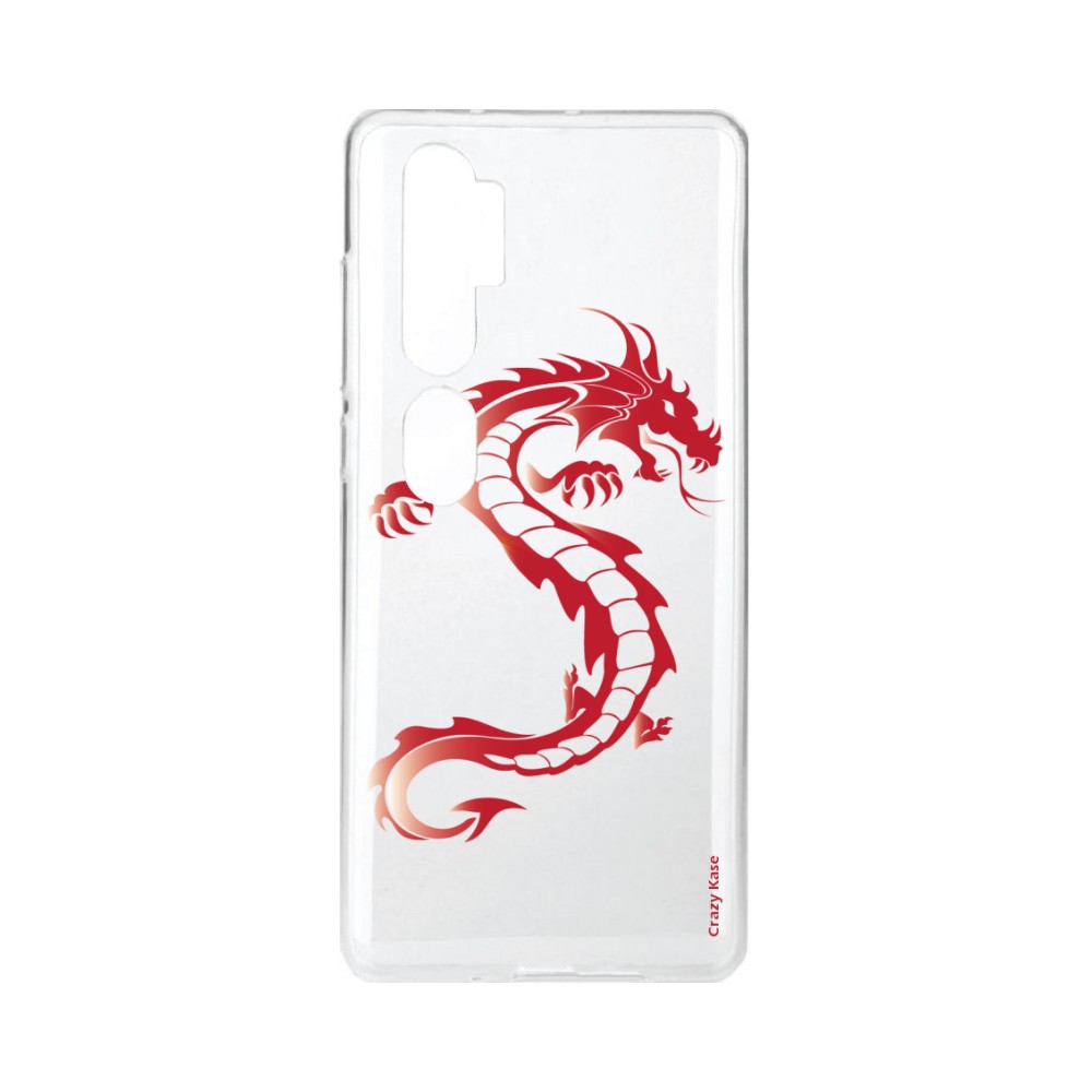 Coque pour Xiaomi Mi Note 10 souple Dragon rouge Crazy Kase