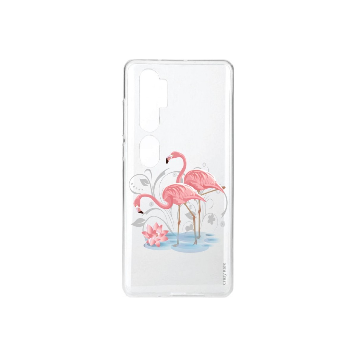 Coque pour Xiaomi Mi Note 10 souple Flamant rose Crazy Kase