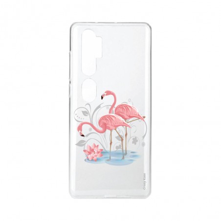 Coque pour Xiaomi Mi Note 10 souple Flamant rose Crazy Kase