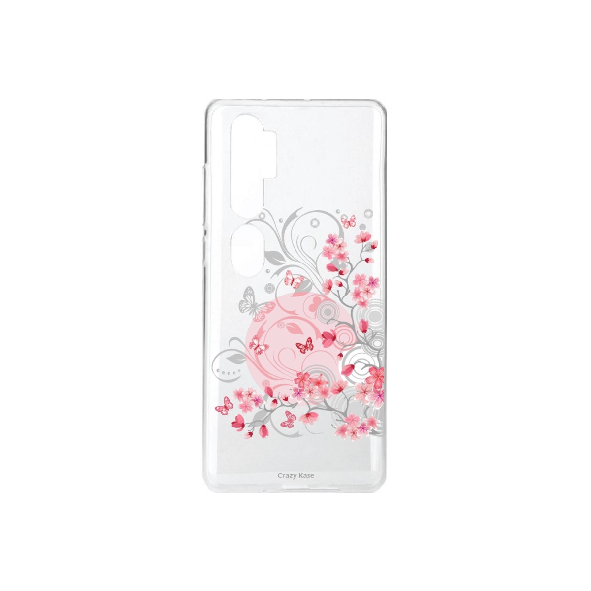 Coque pour Xiaomi Mi Note 10 souple Fleur et papillon Crazy Kase