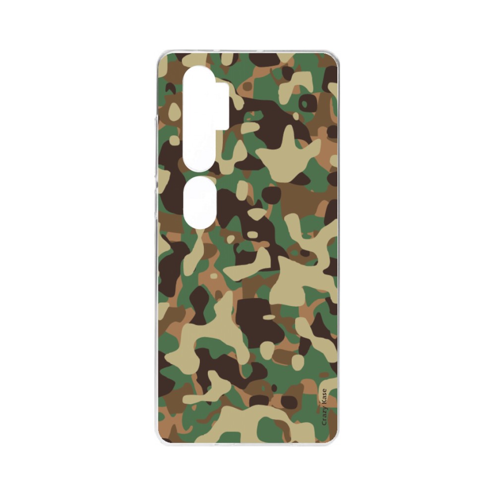 Coque pour Xiaomi Mi Note 10 souple Camouflage militaire Crazy Kase