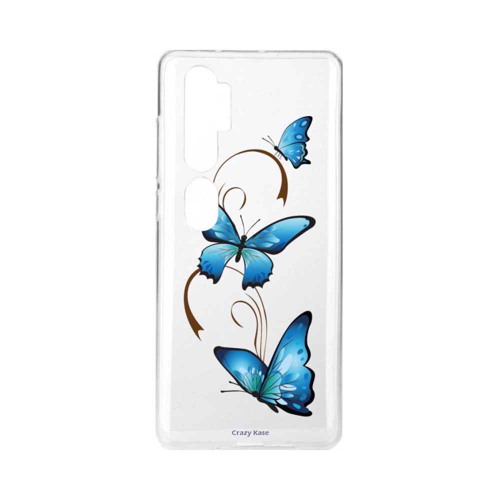 Coque pour Xiaomi Mi Note 10 souple Papillon sur arabesque Crazy Kase