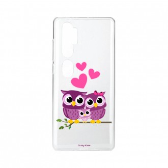 Coque pour Xiaomi Mi Note 10 souple Famille Chouette Crazy Kase