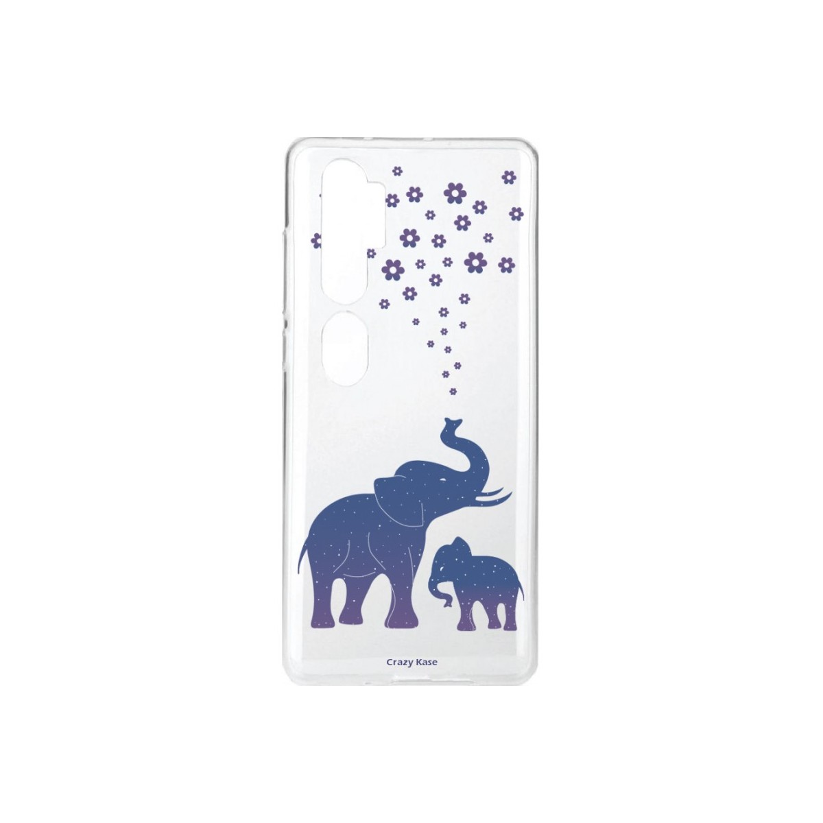 Coque pour Xiaomi Mi Note 10 souple Eléphant Bleu Crazy Kase