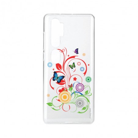 Coque pour Xiaomi Mi Note 10 souple Papillons et Cercles Crazy Kase