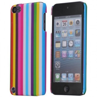 Coque plastique motif rayures multicolores pour Apple iPod Touch 5