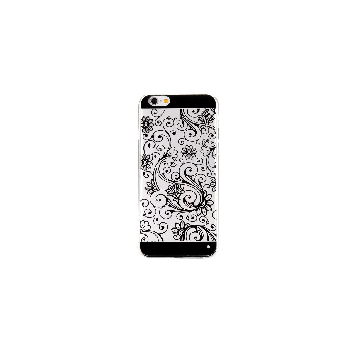 Coque iPhone 6 motif fleurs noires