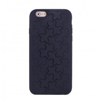 Coque silicone motif Puzzle Noire iPhone 6 4.7