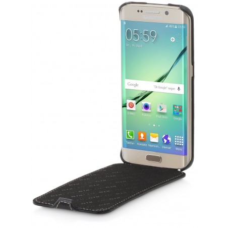 Samsung Galaxy S6 Edge en cuir véritable noir, UltraSlim