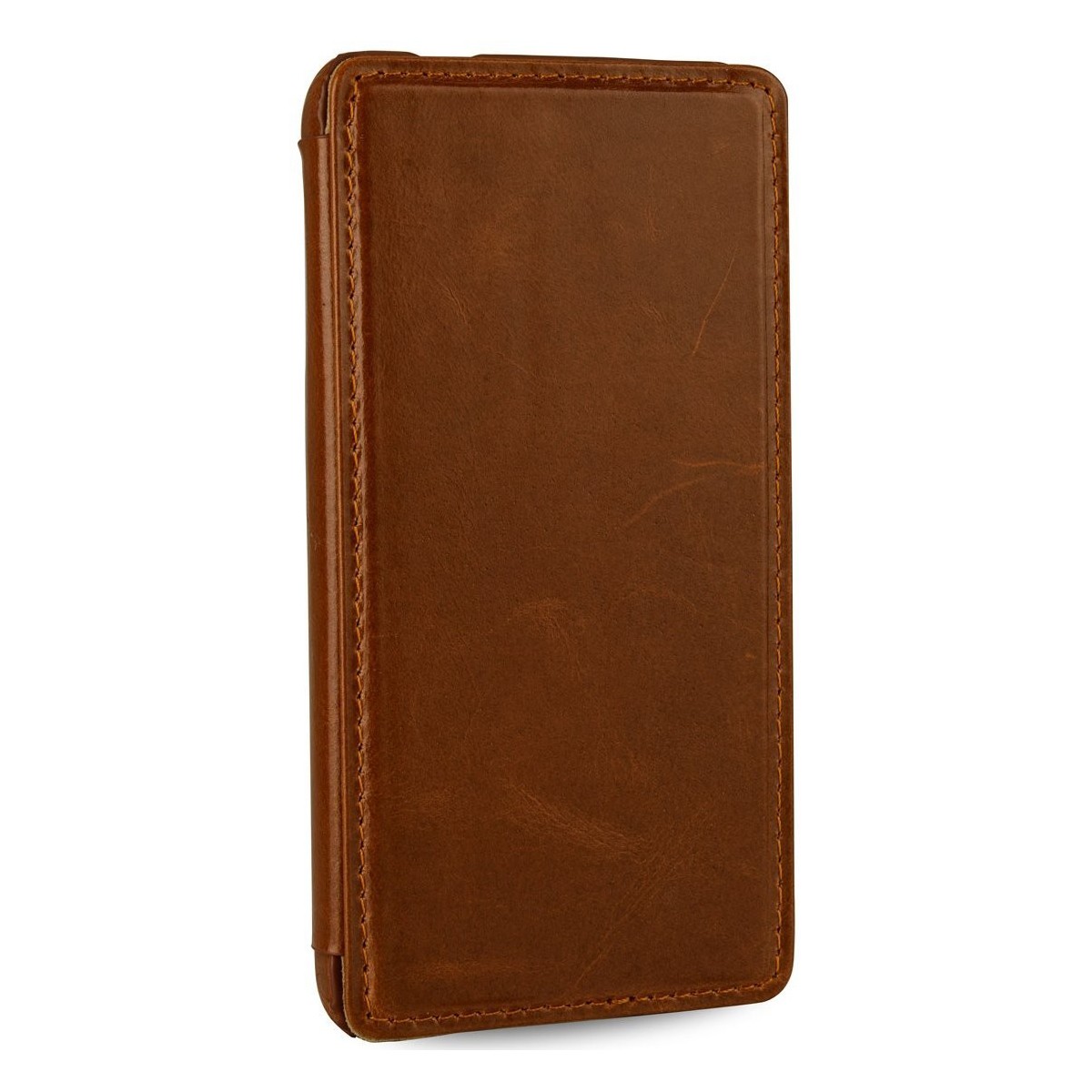 Etui pour Samsung Galaxy Alpha en cuir véritable cognac, Book Type