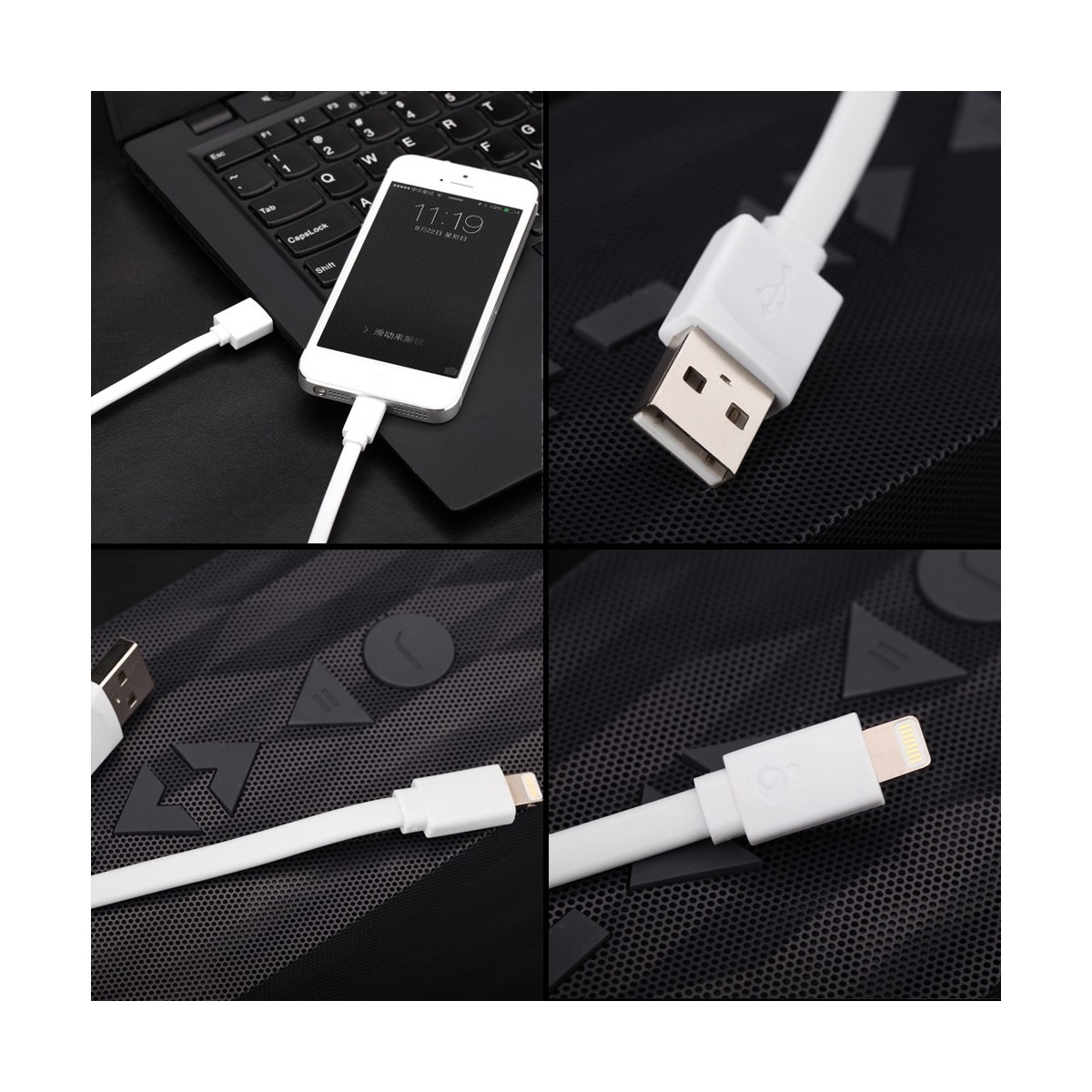 Câble USB vers Lightning Blanc 90cm