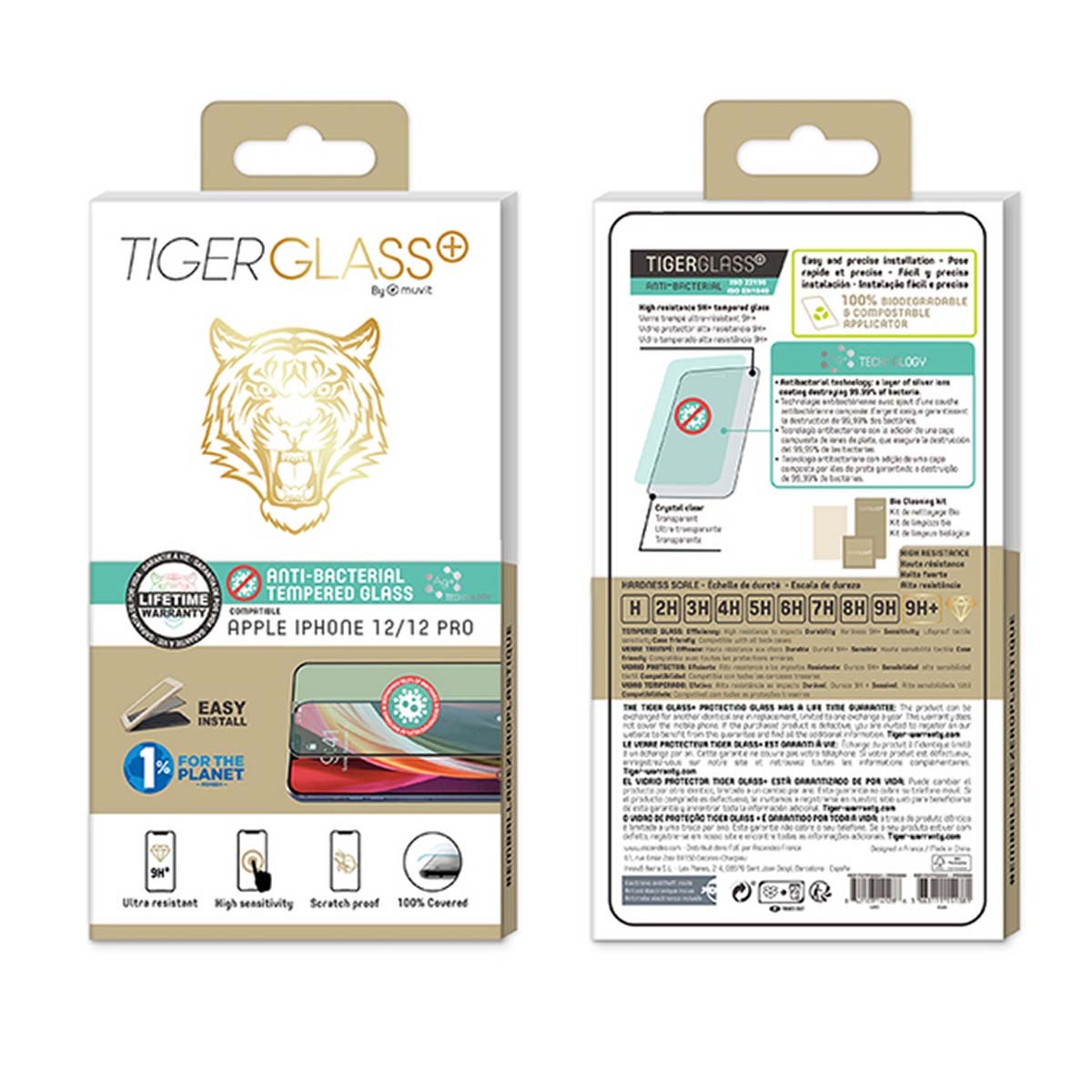 verre trempé pour iPhone 12 Tiger Glass Plus