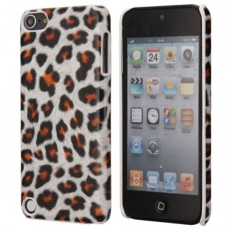 Coque plastique motif léopard blanc et orange pour Apple iPod Touch 5