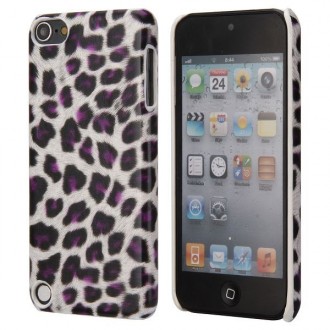 Coque plastique motif léopard blanc et violet pour Apple iPod Touch 5