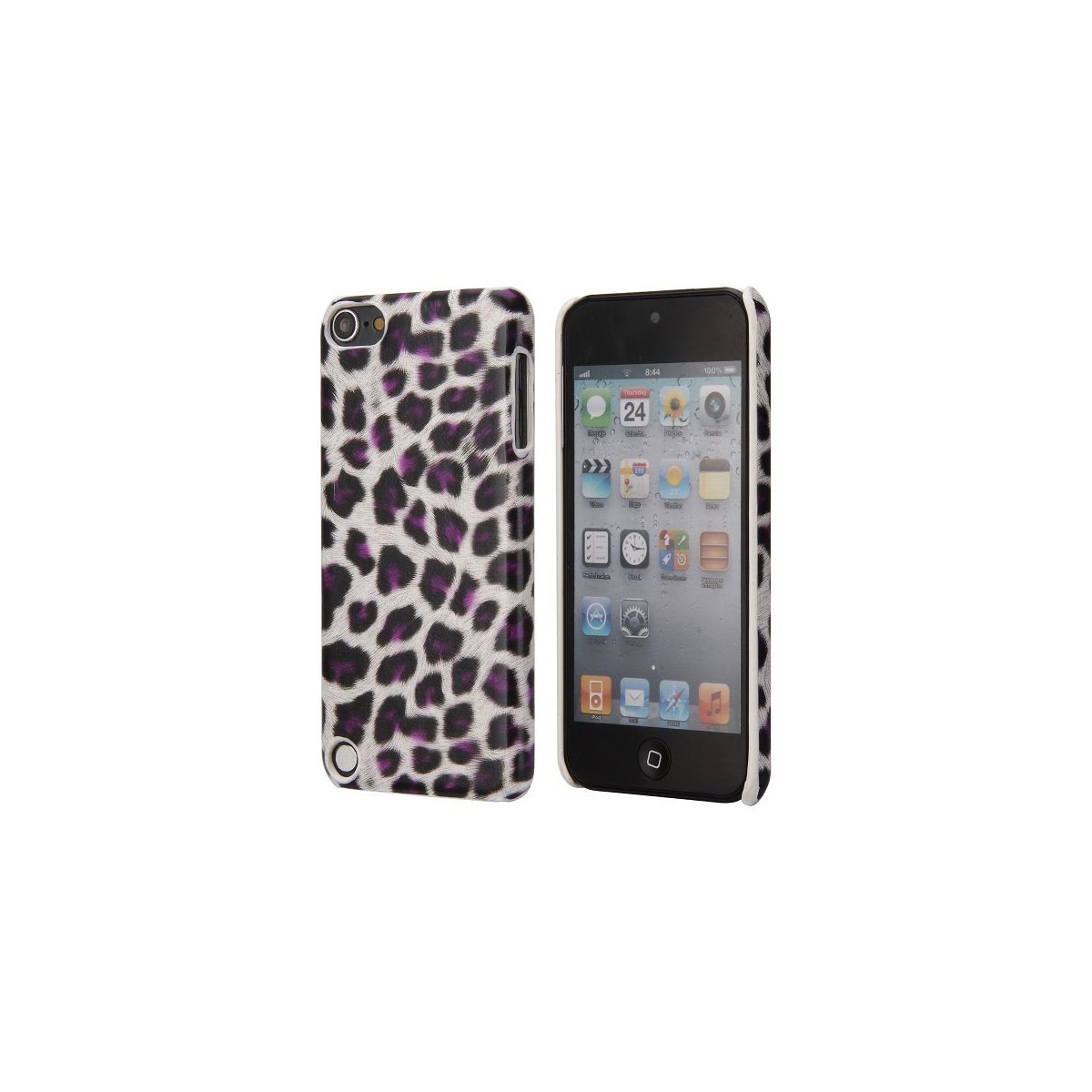 Coque plastique motif léopard blanc et violet pour Apple iPod Touch 5
